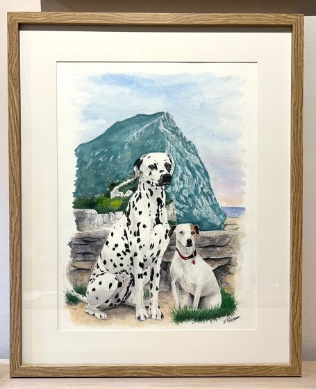 Promenade au pic saint loup Dalmatien et jack terrier